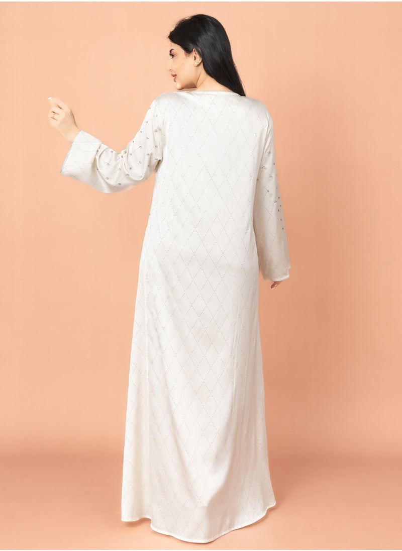 IKKXA Crystal Breeze Jalabiya White  - Image 4
