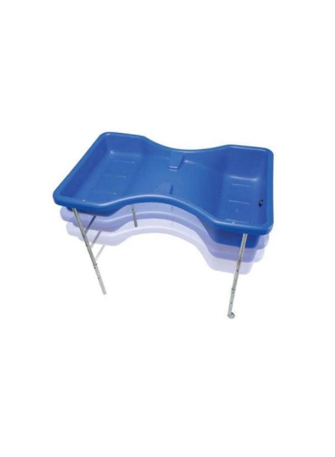 Sensory Sand and Water Activity Table with Adjustable Height Stand, Wheelchair Accessible Dual Tub Play Station Blue