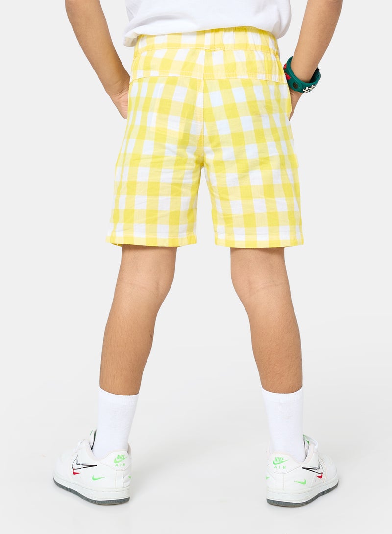 Panco Boys Checkered Shorts with Elastic Waist - Image 2