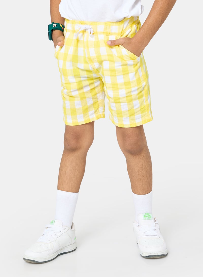 Panco Boys Checkered Shorts with Elastic Waist - Image 1