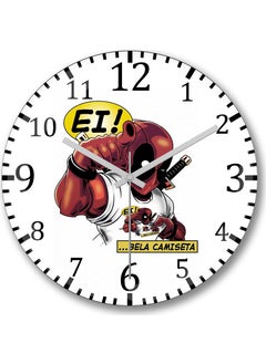 Print Shop Bela Camiseta Wall Clock Curved Real Glass