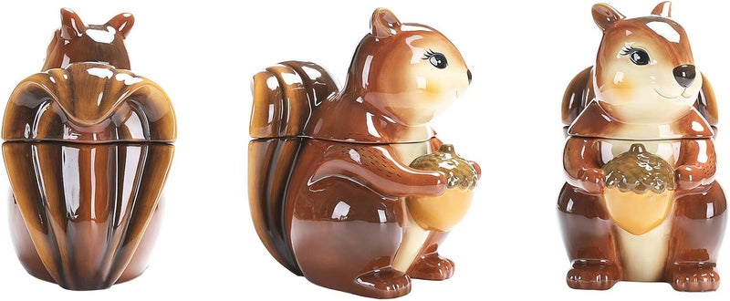 Bico Squirrel 8 inch Air Tight Cookie Jar, Hand Painted Ceramic Container, Dishwasher Safe - Image 3