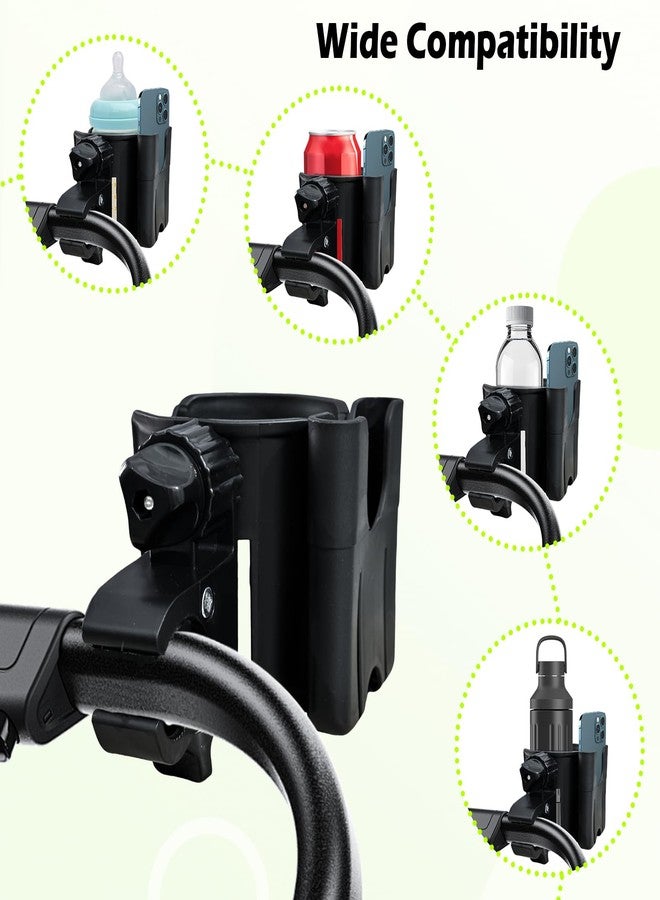 OGNWFUNK Cup Holder for Stroller Compatible with Evenflo,Uppababy, Doona, Nuna – Universal Stroller Cup Holder Attachment with Phone Holder, 360°Rotatable Bottle Holder for Bike, Wheelchair, Walker & Scooter - Image 4