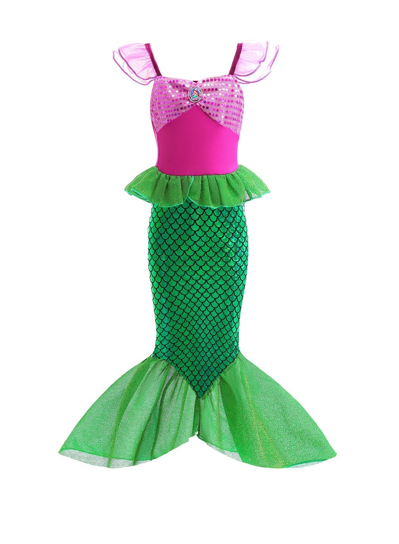 AUTOYSUR Girls Mermaid Costume Princess Dress Up - Image 1