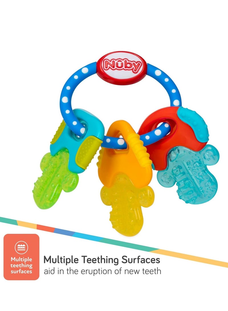 Nuby Ice Gel Teether Keys - Silicone Soothing Baby Teether Toys for Infants - Gentle for Sore Gums Colorful and Fun Toys - Safe and Durable Infant Baby Teething Toy - Blue - Image 5