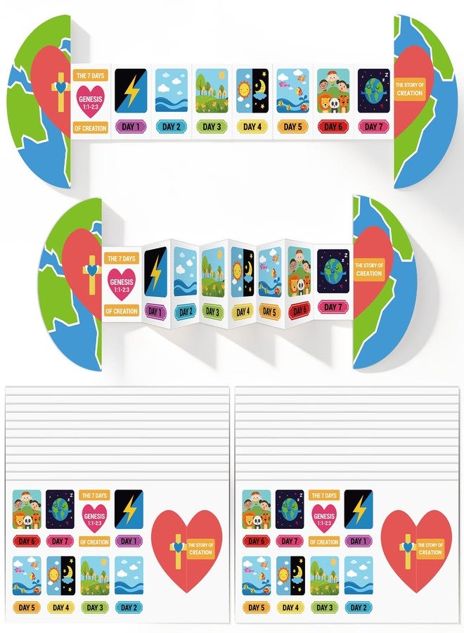 Chivertion 24 Pcs Days of Creation Sticker Scenes for Kids Religious Sunday School Crafts for Kids Sequencing Board Game First of School Bible Craft for Toddler, Preschool Learning Activities - Image 1