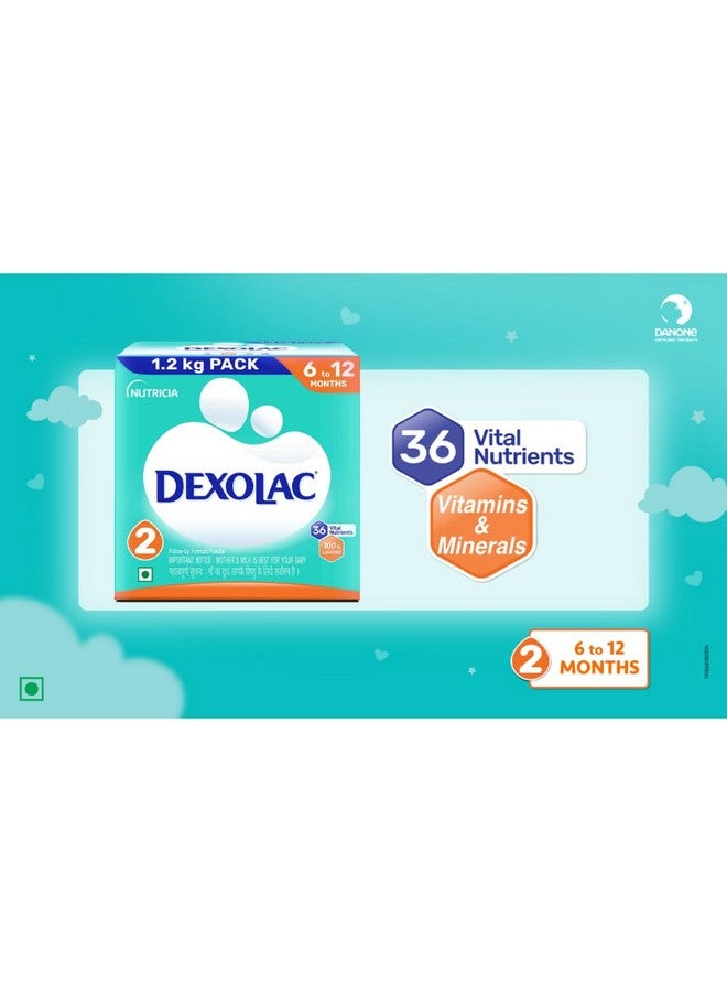 Dexolac Infant Formula Milk Powder for Babies - Stage 2 (6 to 12 Months) - with 100% Lactose and 36 Vital Nutrients - 1.2 Kg Large Pack - Image 3