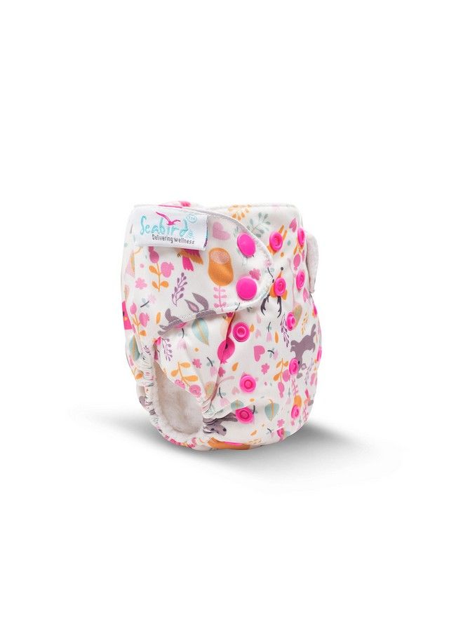 SEABIRD Premium Diaper Baby Care Reusable 100% Organic Cotton Breathable And Skinfriendly For Baby Comfort Adjustable Diapers & Get 2 Pack Sanitary Pad Free  - Image 1
