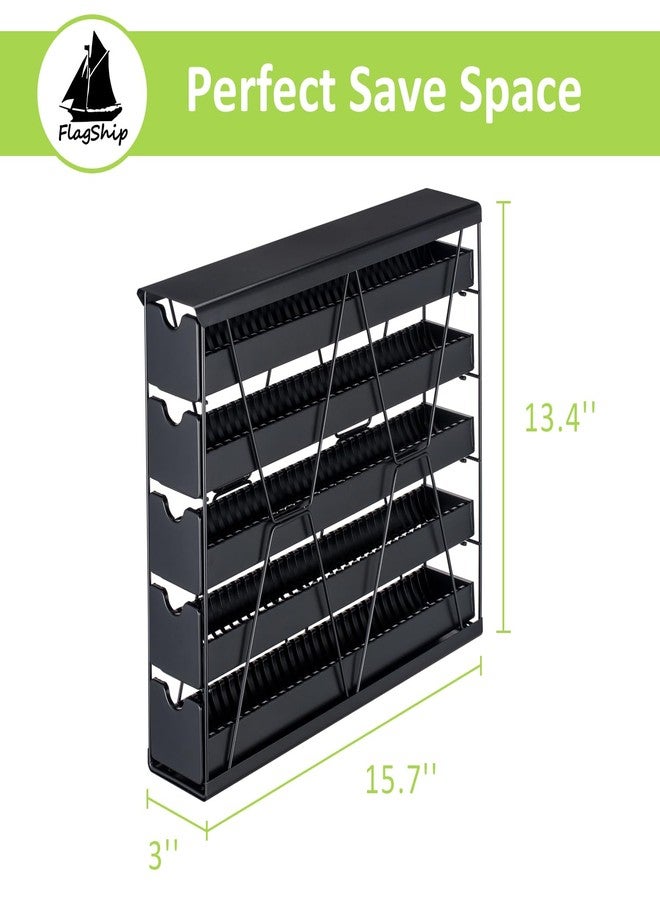 فلاج شيب منظم كبسولات قهوة زاوية من 5 طبقات من FlagShip لماكينات Nespresso Vertuo - تخزين معدني لأكثر من 50 كبسولة، رف موفر للمساحة يُثبت على سطح طاولة المطبخ أو على الحائط - Image 2