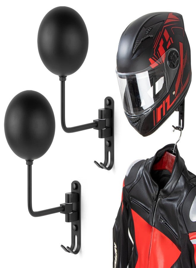 PUERSI Helmet Holder Wall Mount - 2 Pack 180° Rotation Helmet Hanger for Motorcycle Bike Racing Outerwear Sports Gear Display - Image 1