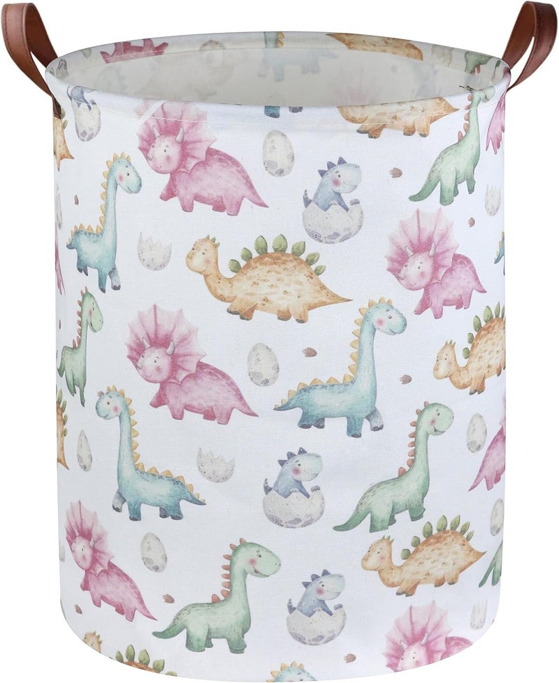 ESSME Kids Dinosaur Laundry Basket,Dinosaur Laundry Hamper for Boys Room Decor,Baby hamper,Nursery Hamper,Cute Basket.(Cute Dinosaur) - Image 1