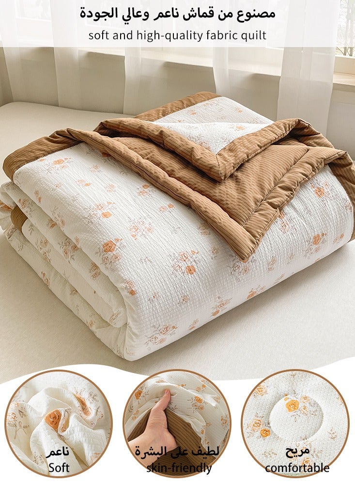 Namalu Machine Washable Quilt, Double-sided Use, Washed Cotton Material Bed Quilt Soft and Breathable Lightweight Blanket for All Season - Image 1