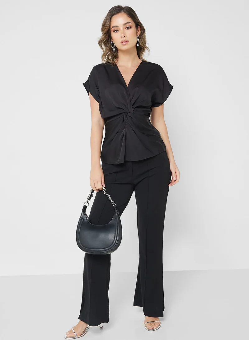 Jacqueline de Yong Front Knot Knitted Top