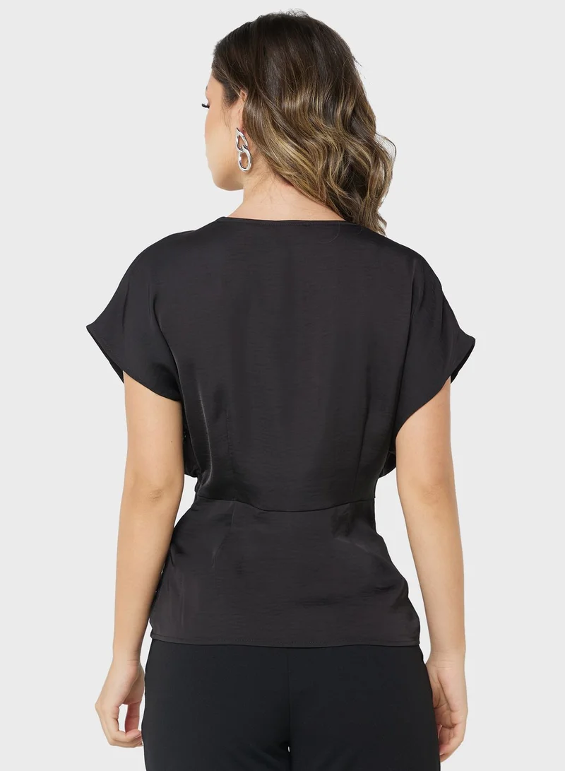 Jacqueline de Yong Front Knot Knitted Top