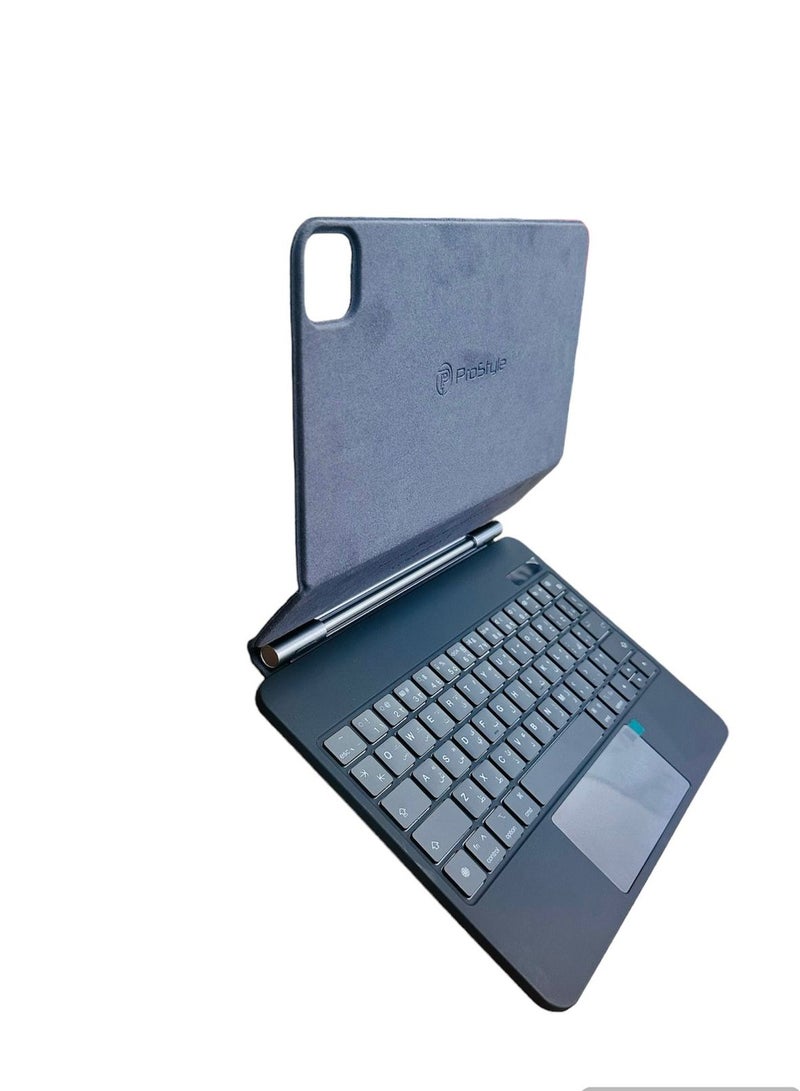 بروستايل حافظة لوحة مفاتيح لجهاز iPad Pro 11 مع لوحة لمس (2018/2020/2021) - لوحة مفاتيح لاسلكية قابلة للفصل بإضاءة خلفية، وحامل قلم رصاص، وغطاء واقٍ