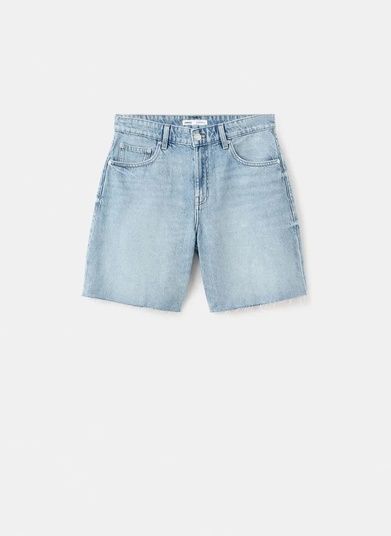 MANGO  Straight Low-Rise Denim Bermuda Shorts for Women | Best Price UAE