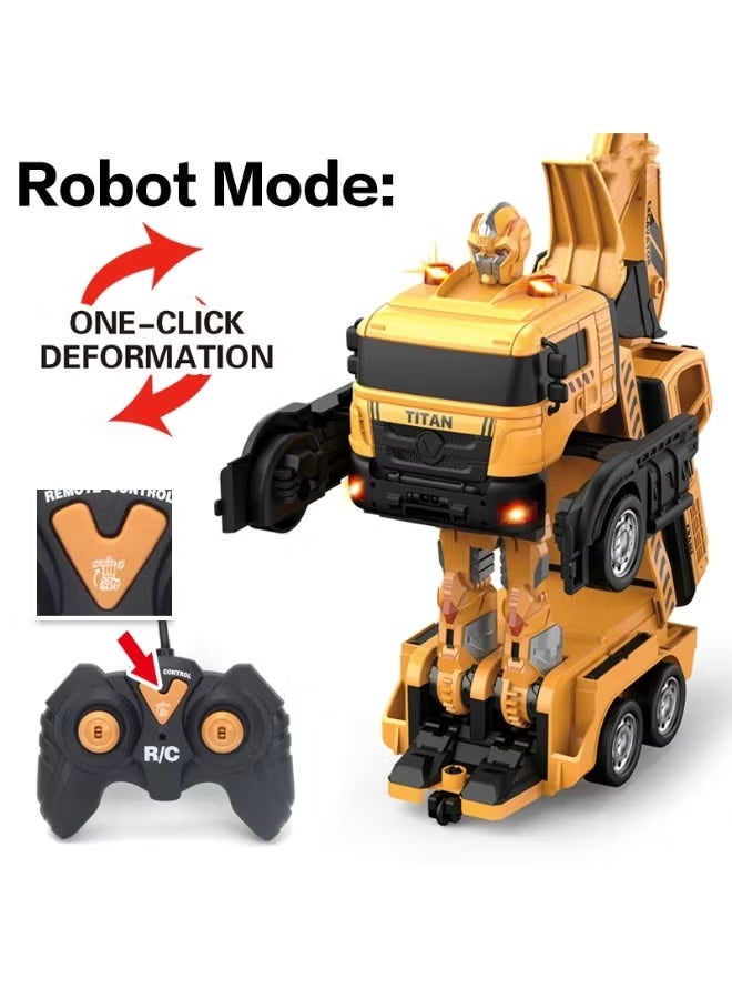 JAJEEK Remote Control Robot Construction Truck Toy for Kids, Electric RC Vehicle with Lights & Sounds, Educational STEM Toy, Durable Plastic Body, Rechargeable Battery, Indoor Outdoor Play - Image 3