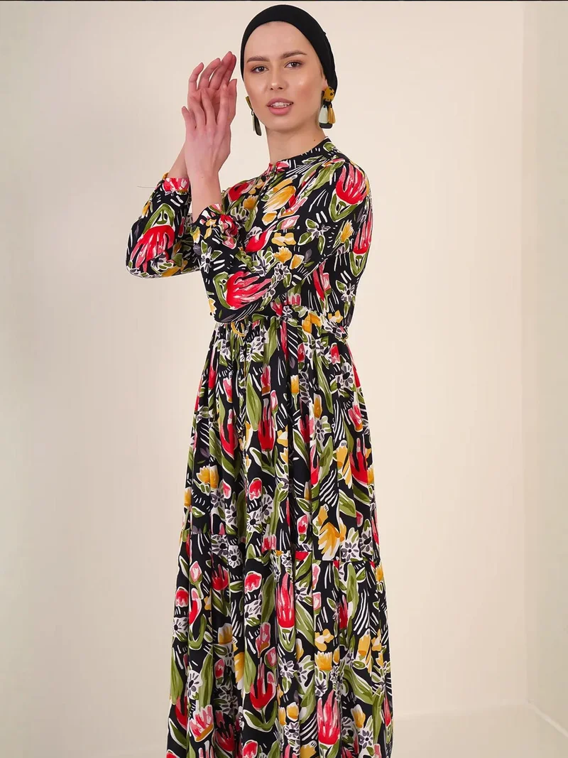 BIG DART BDART Maxi Dress with Patterned and Button Closure