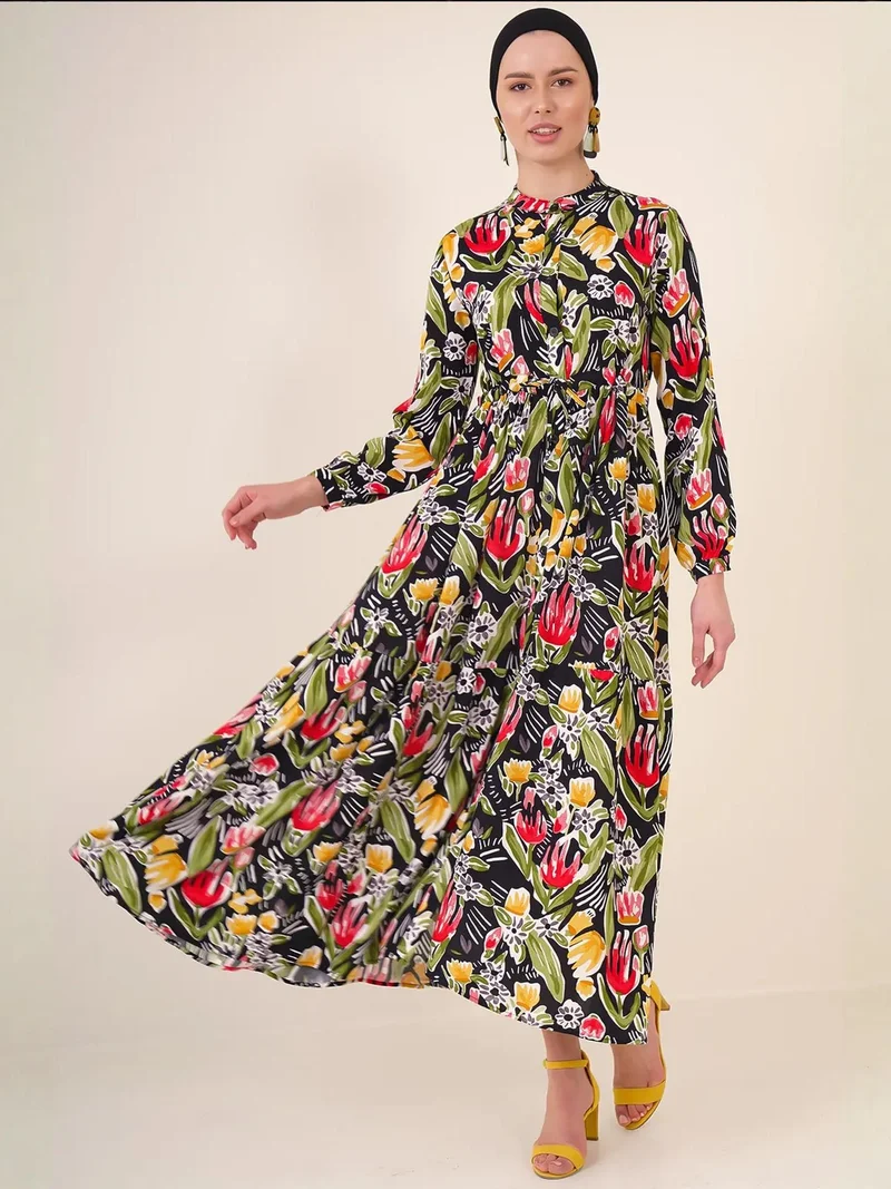 BIG DART BDART Maxi Dress with Patterned and Button Closure