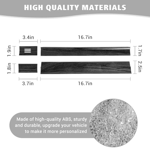 Jimen Compatible with Ford F150 2015-2020, 4PCS Center Console Panel Dash Cover Interior Trim Accessories (Black Wood Grain) - Image 3