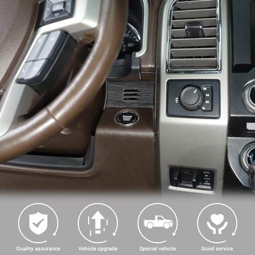 Jimen Compatible with Ford F150 2015-2020, 4PCS Center Console Panel Dash Cover Interior Trim Accessories (Black Wood Grain) - Image 4