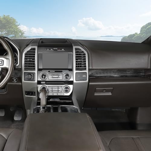 Jimen Compatible with Ford F150 2015-2020, 4PCS Center Console Panel Dash Cover Interior Trim Accessories (Black Wood Grain) - Image 5