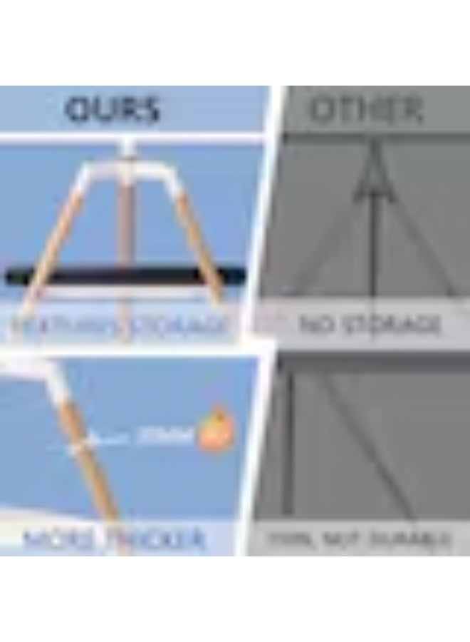 والالا حامل تلفزيون ثلاثي القوائم، قابل للتعديل الارتفاع، دوران 140 درجة، لغرفة النوم، غرفة المعيشة، حامل تلفزيون زاوية، لشاشات LED/LCD مقاس 32-65 بوصة، أبيض - Image 3