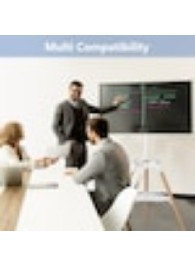 والالا حامل تلفزيون ثلاثي القوائم، قابل للتعديل الارتفاع، دوران 140 درجة، لغرفة النوم، غرفة المعيشة، حامل تلفزيون زاوية، لشاشات LED/LCD مقاس 32-65 بوصة، أبيض - Image 4