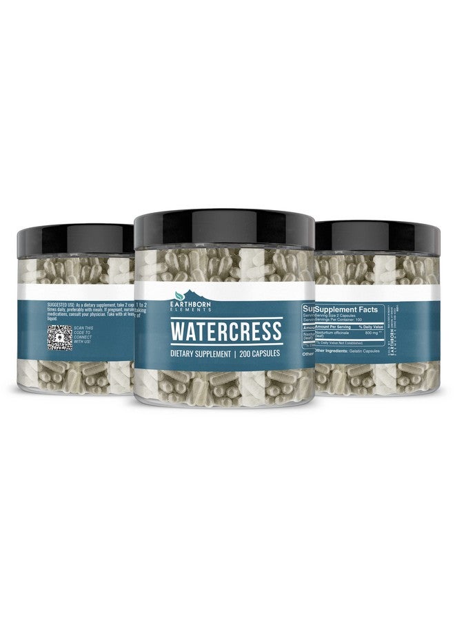 earthborn elements Watercress 200 Capsules Pure & Undiluted No Additives - Image 3