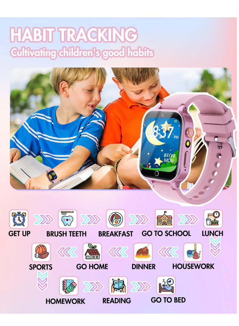 Alyashmac Smart Watch for 4-12 Year-old Kids, Comes with Video, Camera, Music Player Functions and 26 Games (Pink) - Image 3