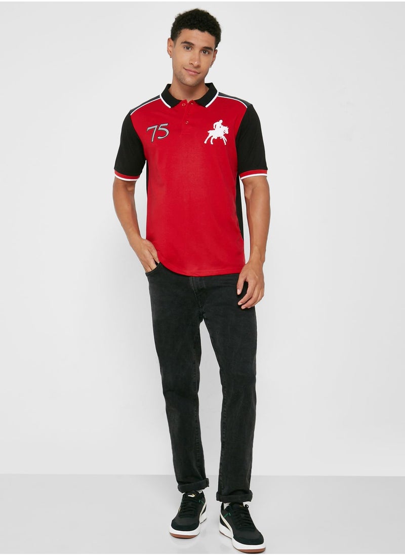 Seventy Five - Colourblock Polo Shirt - Image 1