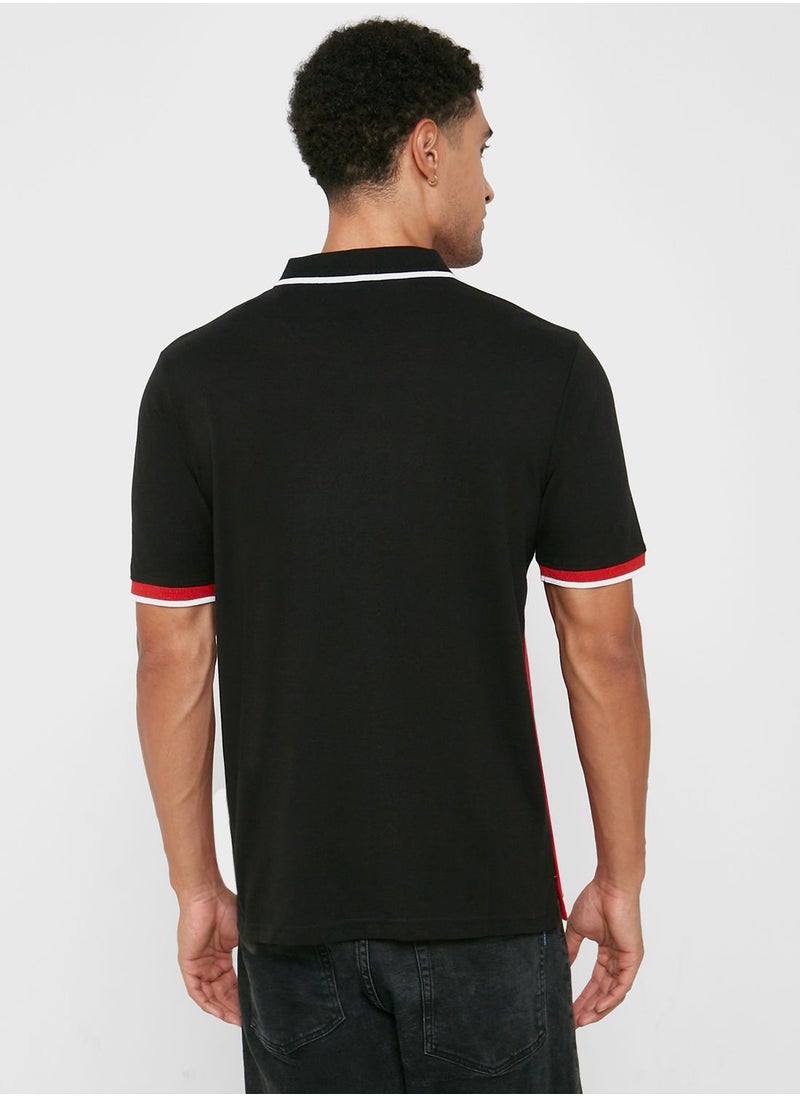 Seventy Five - Colourblock Polo Shirt - Image 1