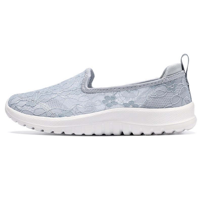 Women'S Slip-On Lace Mesh Breathable Mother'S Shoes Lightweight Soft Sole Non-Slip Walking Shoes For The Elderly - Image 1