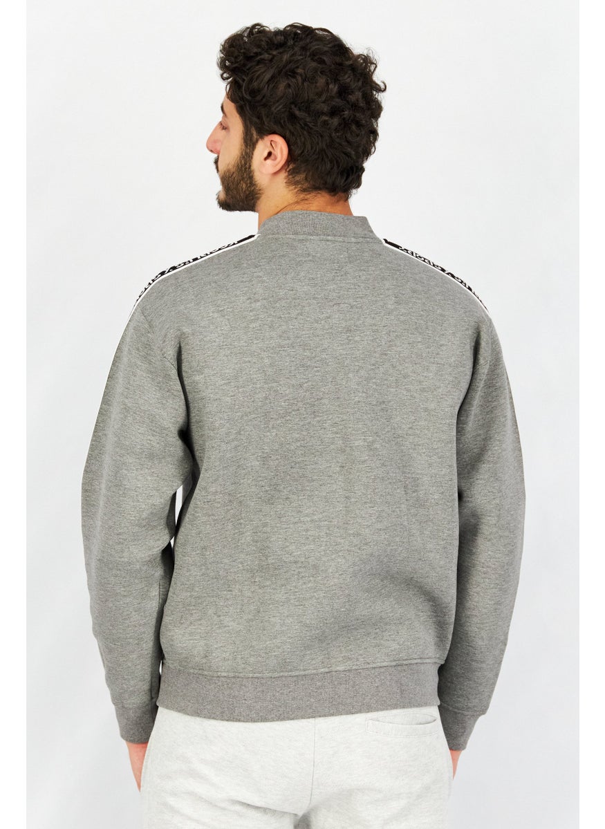 Kooples x Sport - Men Sportswear Fit Long Sleeve Outdoor Jacket, Grey Combo - Image 1
