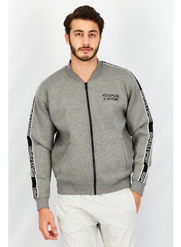 Men Sportswear Fit Long Sleeve Outdoor Jacket, Grey Combo