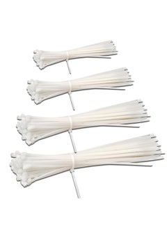 ELEGANT CASA Elegant Casa Teeth Grip Nylon Self Locking Adjustable Cable Ties Holding and Cord Management Heavy Duty Belt Strong ZipTie Wire Fastener ZipTag OrganizerSize 150 X 36mm White Pack of 400 Pcs  - Image 1