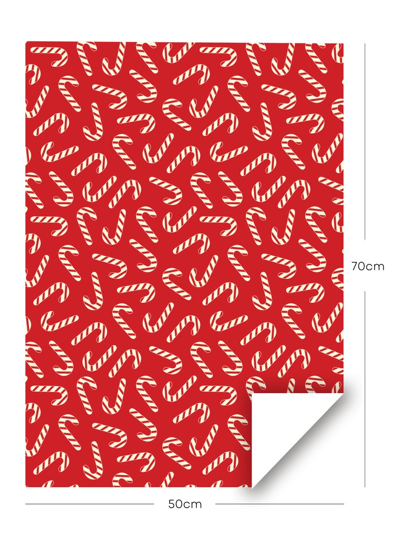 شير ذا لوف  ورق تغليف هدايا احتفالي - قصب السكر الأحمر - Image 2