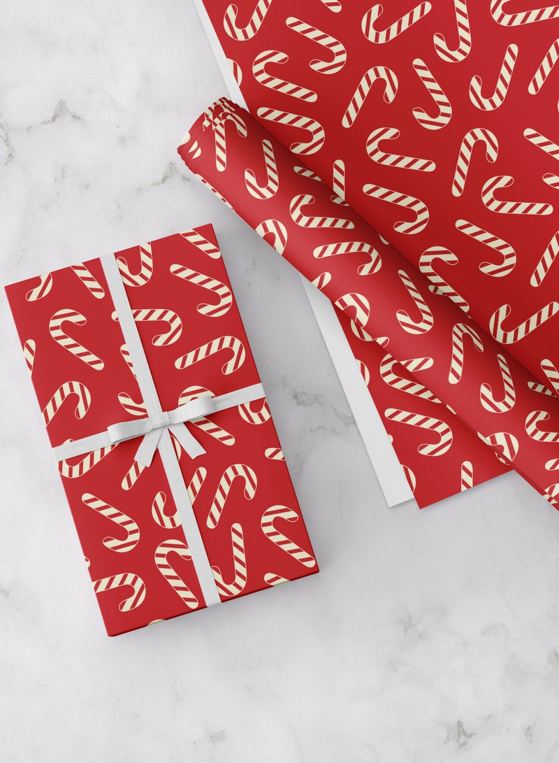 شير ذا لوف  ورق تغليف هدايا احتفالي - قصب السكر الأحمر - Image 1