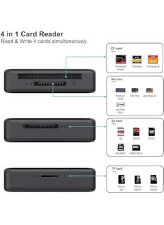 HOOKOR USB 3.0 Memory Card Reader, 4in1 USB USB-C to SD Micro SD MS CF Card Reader Adapter Compatible with iPhone 15 Pro/Max, MacBook Pro/Air 2023, iMac, S23, XPS 17, Surface Book 3 and More  - Image 3