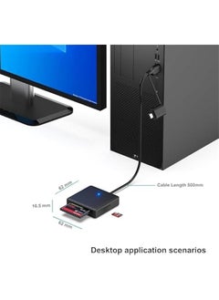 HOOKOR USB 3.0 Memory Card Reader, 4in1 USB USB-C to SD Micro SD MS CF Card Reader Adapter Compatible with iPhone 15 Pro/Max, MacBook Pro/Air 2023, iMac, S23, XPS 17, Surface Book 3 and More  - Image 4