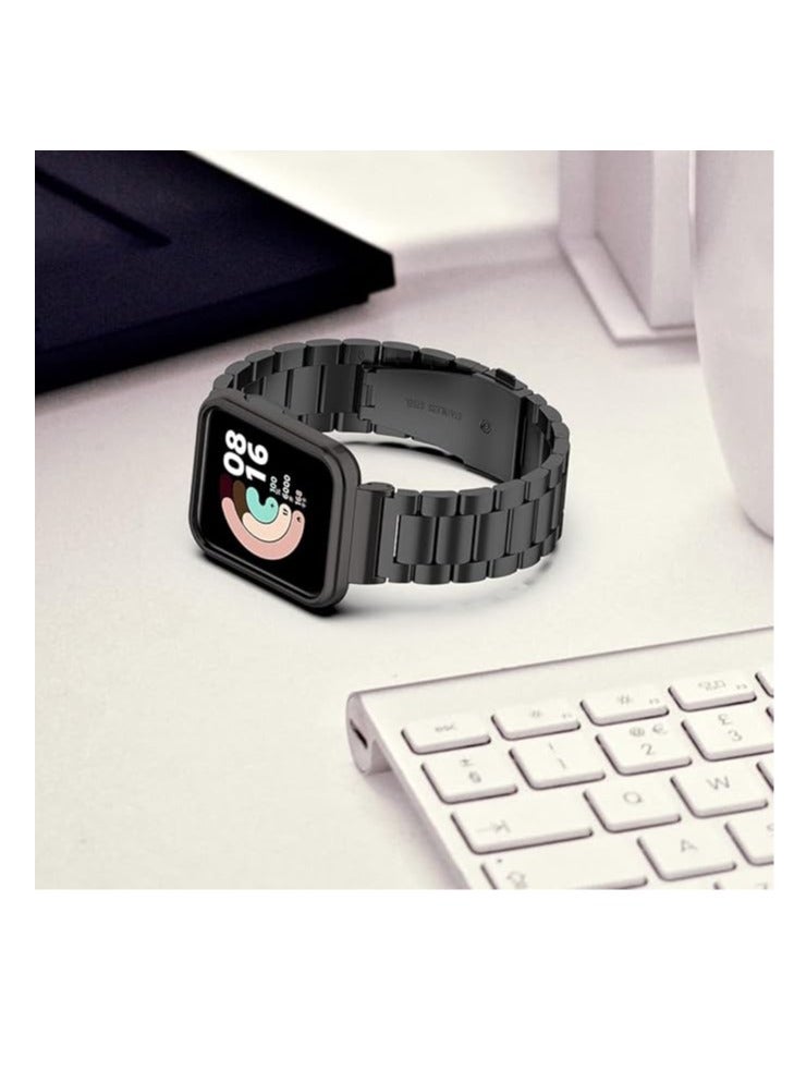 Metal Strap Compatible with Xiaomi Redmi Watch 2 Lite, Stainless Steel Replacement Metal Strap for Xiaomi Redmi Watch 2 Lite (Black) - Image 3