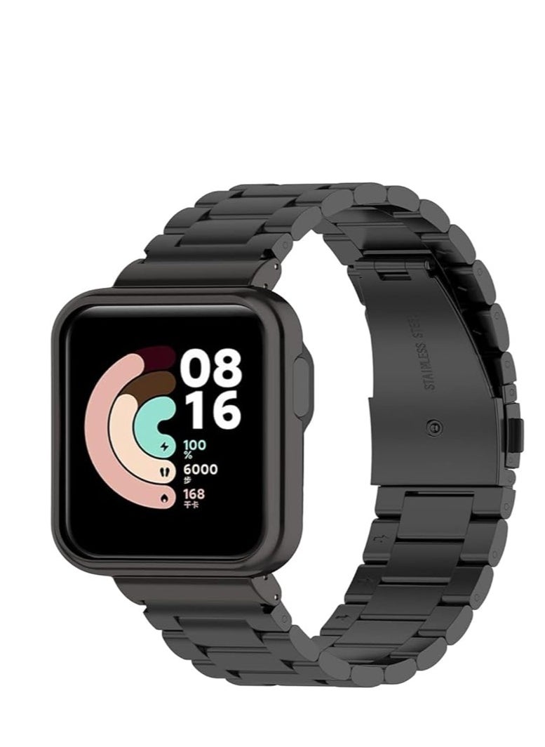 Generic Metal Strap Compatible with Xiaomi Redmi Watch 2 Lite, Stainless Steel Replacement Metal Strap for Xiaomi Redmi Watch 2 Lite (Black)  - Image 2