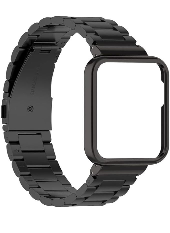 Generic Metal Strap Compatible with Xiaomi Redmi Watch 2 Lite, Stainless Steel Replacement Metal Strap for Xiaomi Redmi Watch 2 Lite (Black)  - Image 1