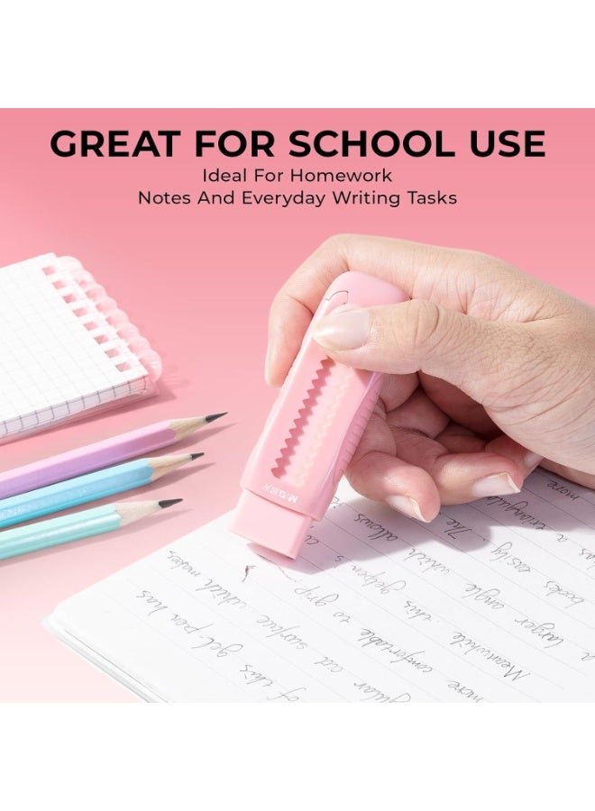 M&G Sliding Retractable PVC Pencil Eraser with Push-Pull Design, Soft Rubber Eraser for Students, Kids, School, Office, Home, Artists and Architects, Pink, 1 Pack - Image 4