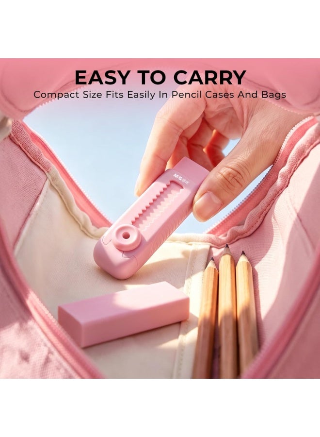 M&G Sliding Retractable PVC Pencil Eraser with Push-Pull Design, Soft Rubber Eraser for Students, Kids, School, Office, Home, Artists and Architects, Pink, 1 Pack - Image 5