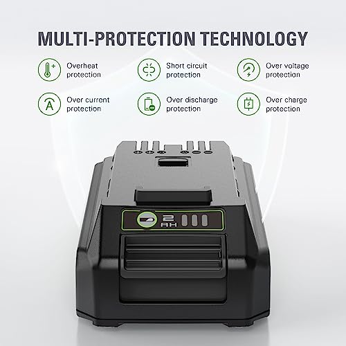 Greenworks 24V 2.0Ah Lithium-Ion Battery (Genuine Greenworks Battery / 125+ Compatible Tools), Green - Image 2