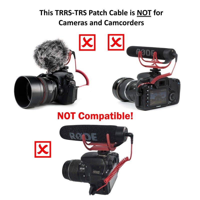 ienza 3.5mm TRS to TRRS Microphone Patch Cable Mic Cord Compatible with iPhone, Smartphone, Tablets for Rode SC7, VideoMic, VideoMicro Go, BOYA & Other External Mic (Please Read Details/Instruction Below) - Image 3