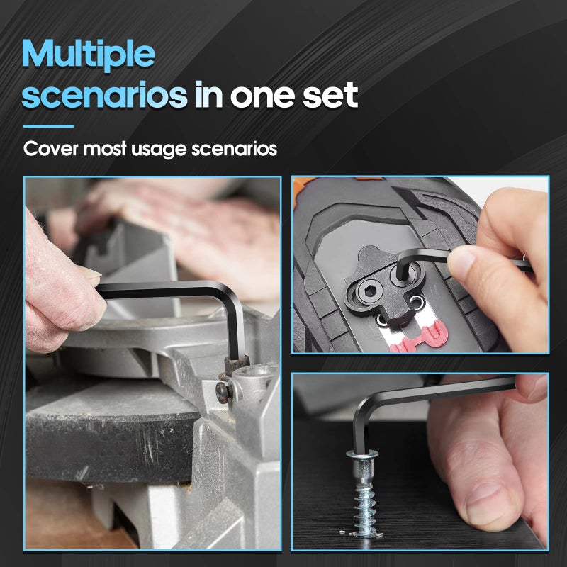 DISEN 13 Pieces Hex Key Allen Wrench Set Metric Size with Ball End, 1.27-10 MM, Long Arm Ball Design, Chrome Vanadium Steel - Image 4