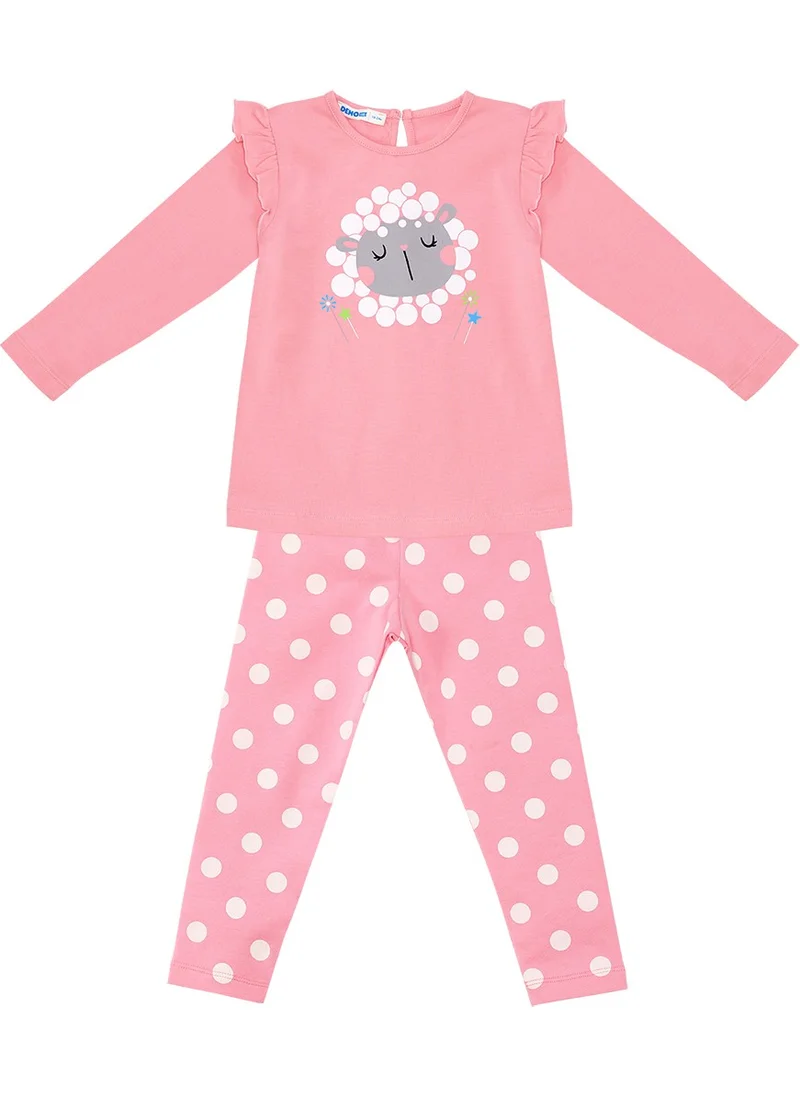 Denokids Kuzucuk Baby Girl Pink Tunic Leggings Set