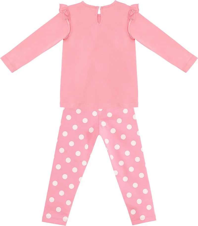 Denokids Kuzucuk Baby Girl Pink Tunic Leggings Set